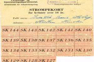 Bilde av Strømpekort for kvinner over 14 år, rasjoneringskort, forside